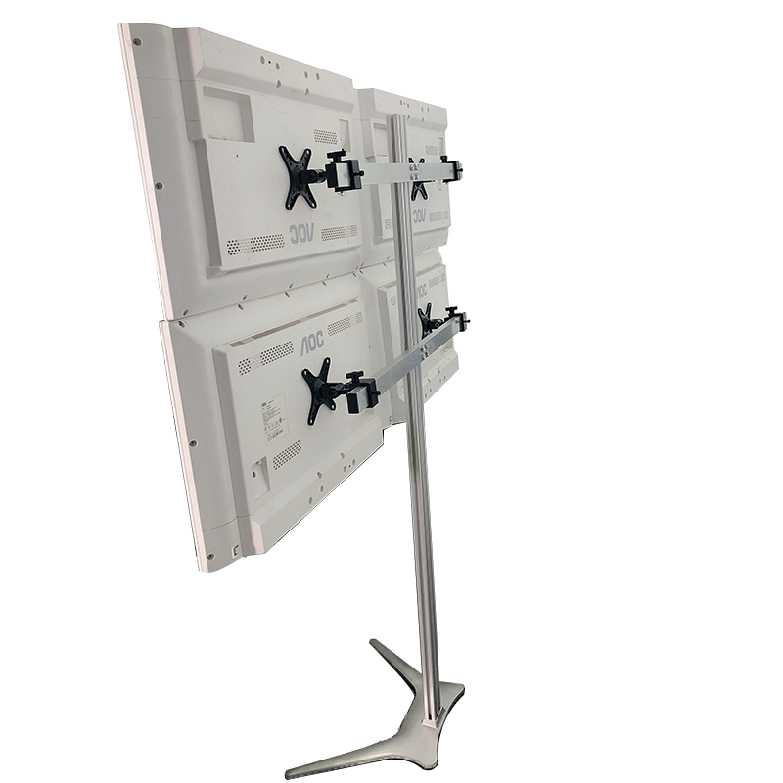 (4MFS) 4 Monitor table floor stand SPEEDSMOUNT 4 X Display to 27″