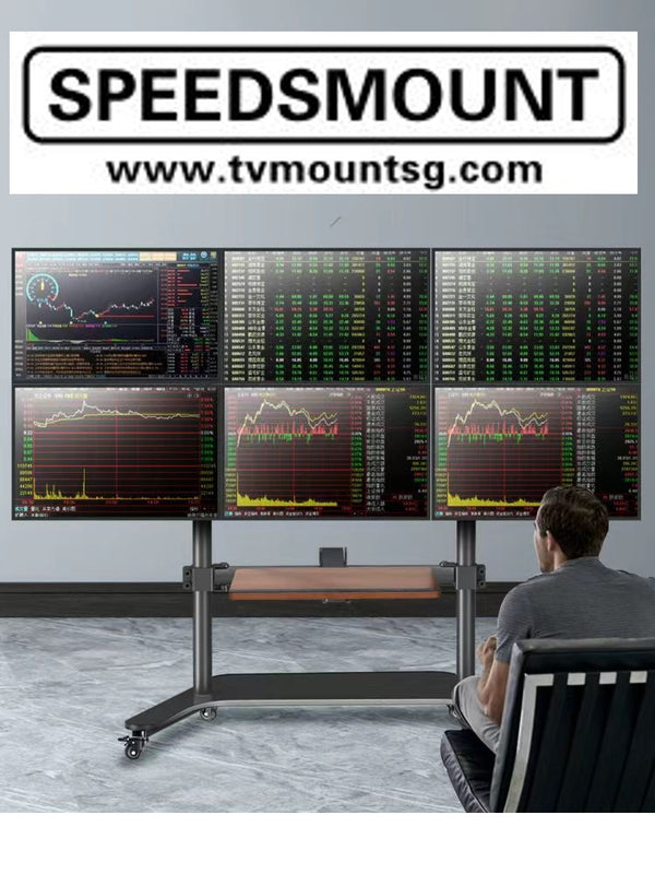 (AVRST) 17-32inch multi TV monitor stand SPEEDSMOUNT mobile cart  height adjustable