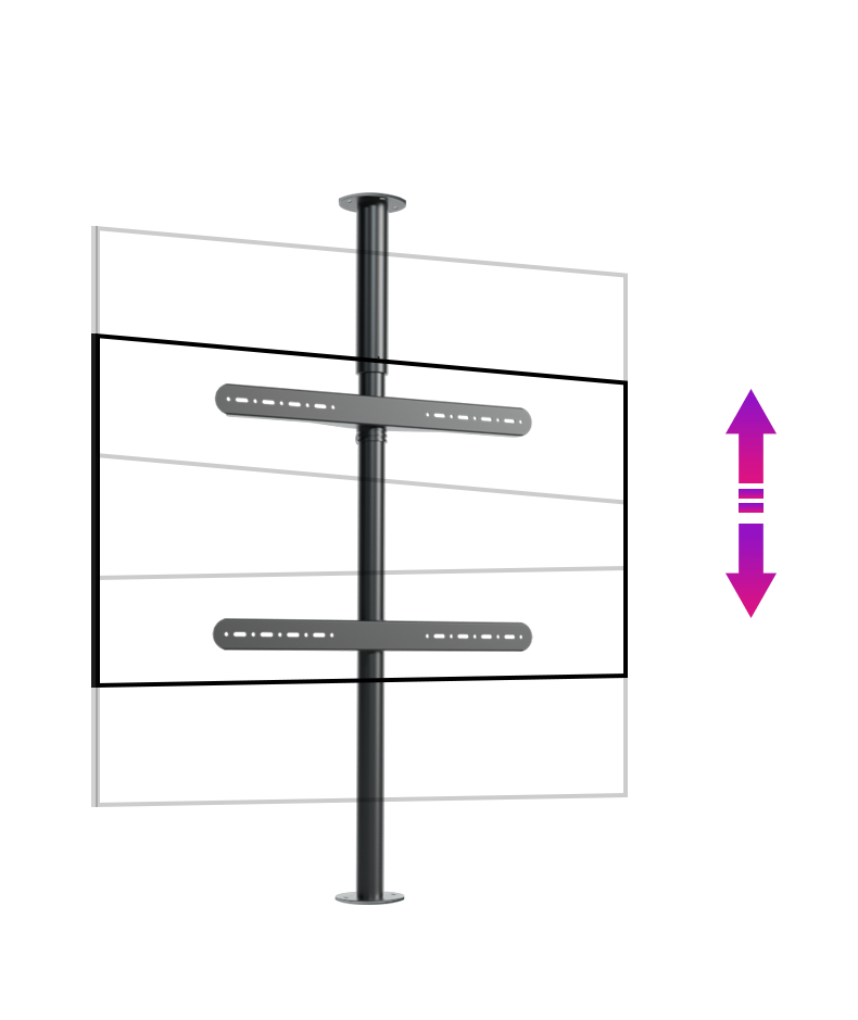 (H2950) LCD/LED TV 360 Degree Rotating Frame Floor Stand Partition Wal ...