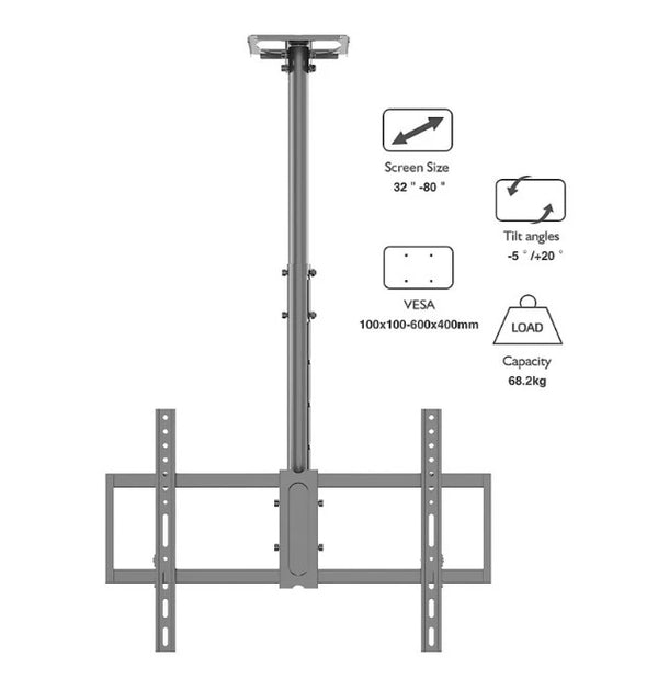 (AVRT1) 47-80inch TV bracket SPEEDSMOUNT ceiling rotate wall mounting bracket