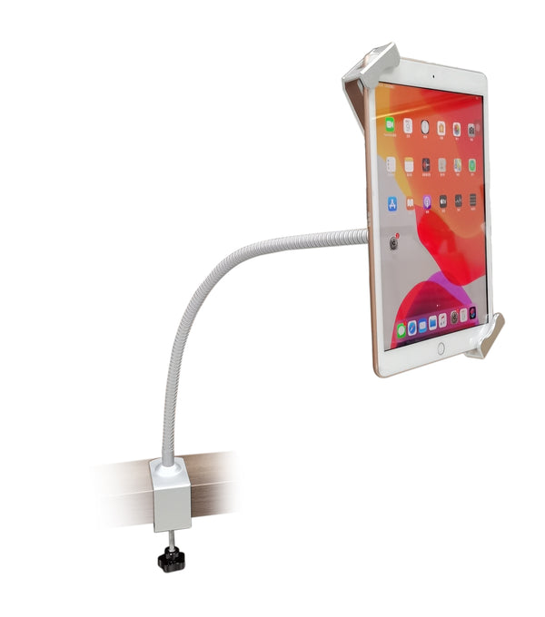 (AVRP116QP) tablet Stand  Clamp on Table with Flexible Gooseneck SPEEDSMOUNT Key Lock Security System for iPad / Samsung