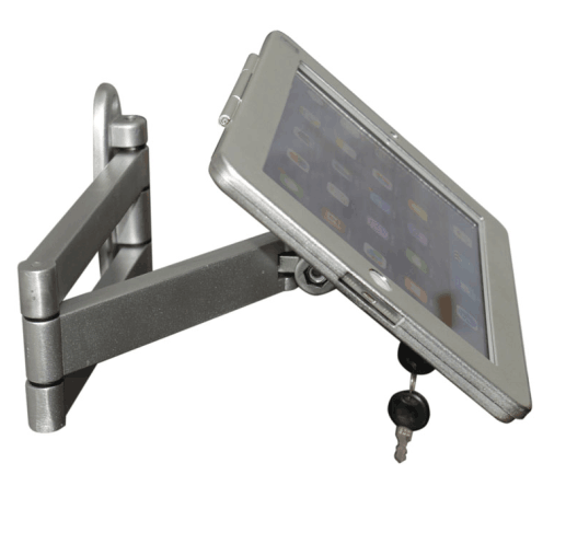 (2013)IPAD bracket swivel arm articulating  SPEEDSMOUNT wall mount with lock key anti theft